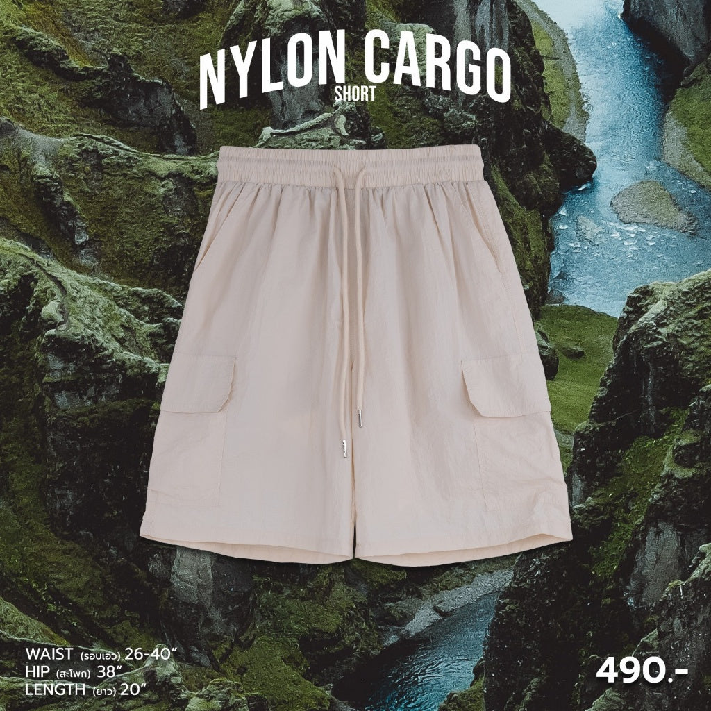 Urthe - กางเกงคาร์โก้ ขาสั้น ผ้าร่ม รุ่น NYLON CARGO SHORT