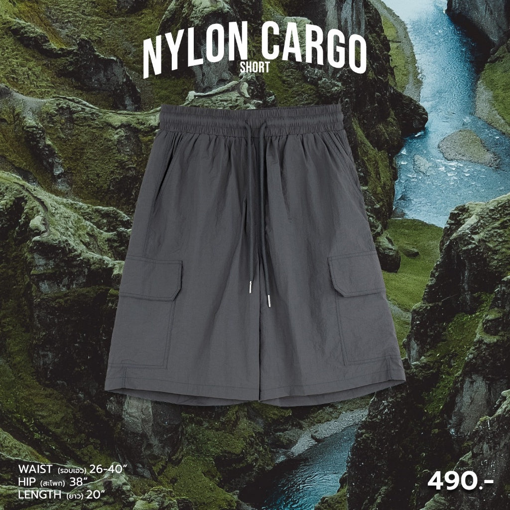 Urthe - กางเกงคาร์โก้ ขาสั้น ผ้าร่ม รุ่น NYLON CARGO SHORT