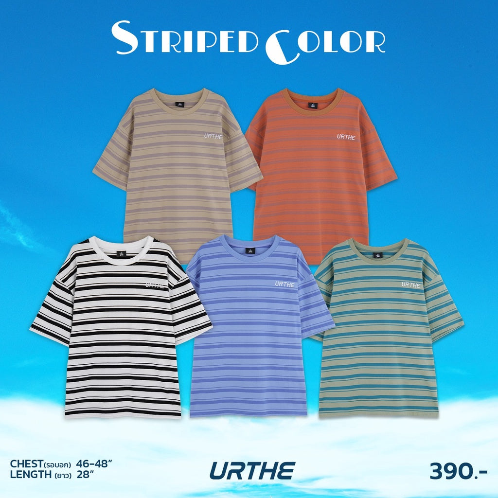 Urthe - เสื้อยืด ลายทาง รุ่น STRIPED COLOR SET 2