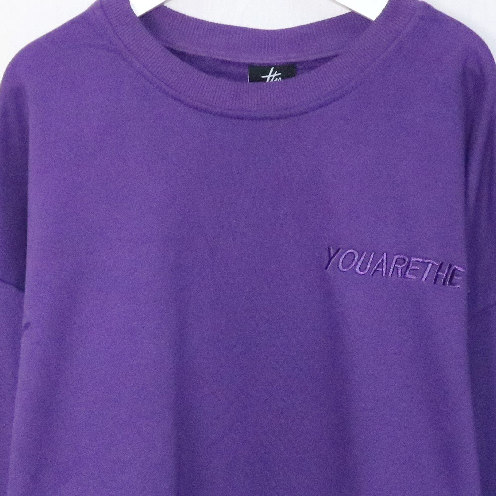 URTHE -  เสื้อฮู้ดดี้ แขนยาว กันหนาว สีม่วง รุ่น HOODIE SWEATER  PURPLE