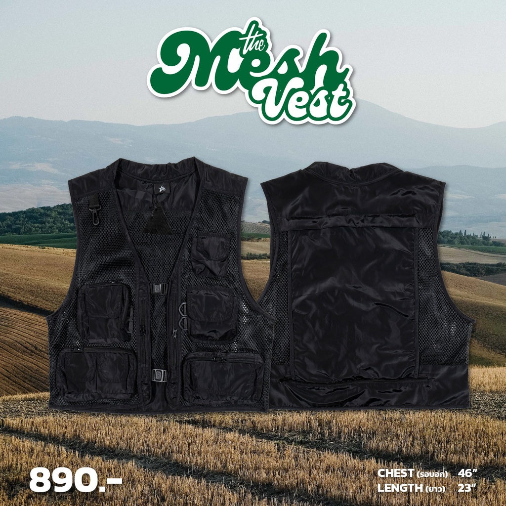 URTHE - เสื้อกั๊ก ตาข่าย ทรงสตรีท รุ่น THE MESH VEST