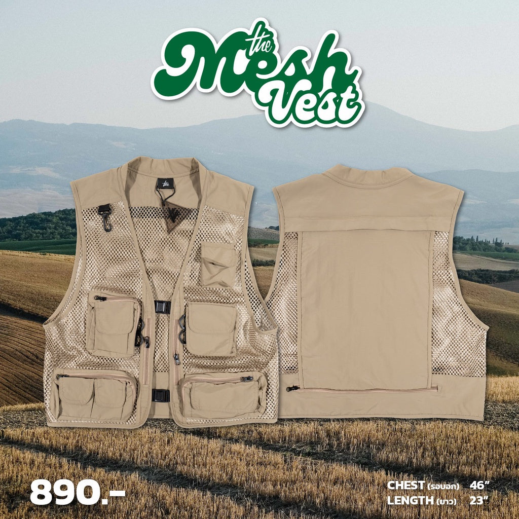 URTHE - เสื้อกั๊ก ตาข่าย ทรงสตรีท รุ่น THE MESH VEST