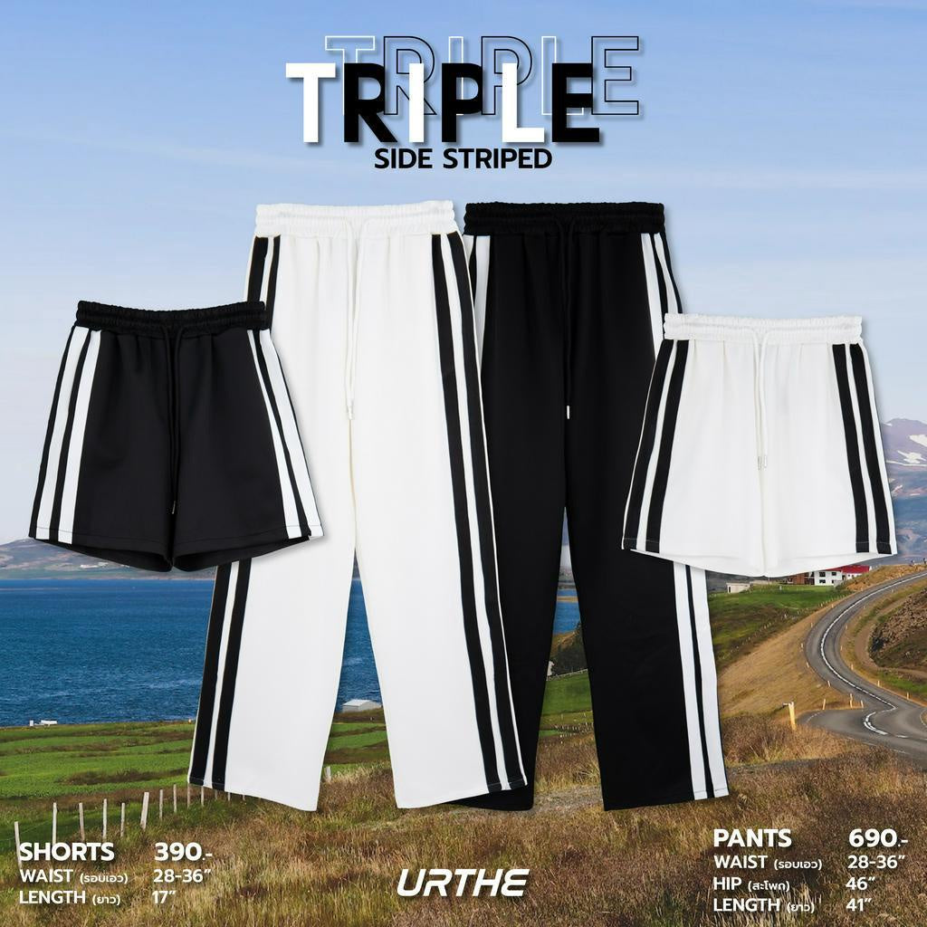 Urthe - กางเกงวอร์ม ขาสั้น ขายาว รุ่น TRIPLE STRIPED