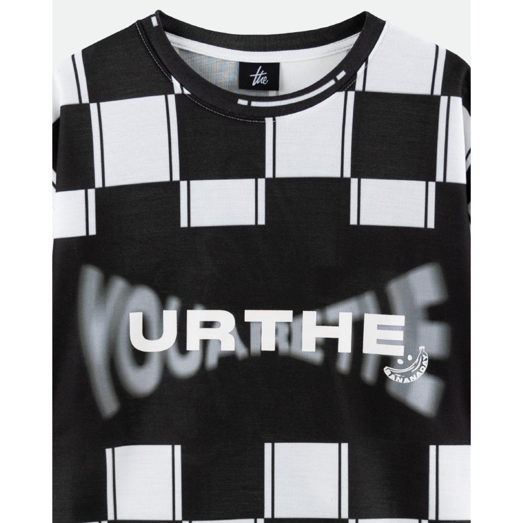 URTHE - เสื้อยืด แขนสั้น Oversize ผ้าจูติ พิมพ์ลายเต็มตัว Col. DIGITAL TRANSFER