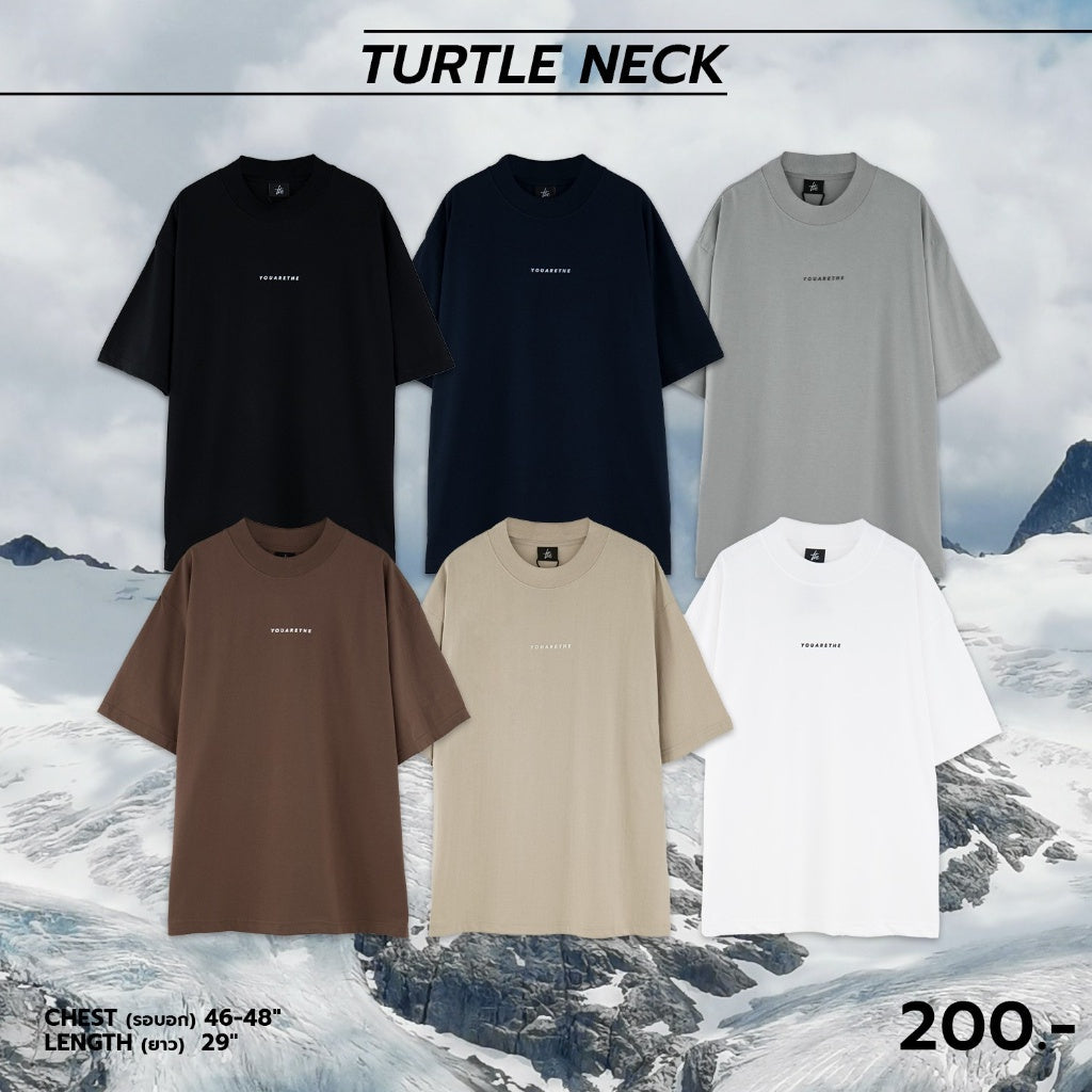 URTHE - เสื้อยืด คอเต่า แขนสั้น รุ่น TURTLE NECK