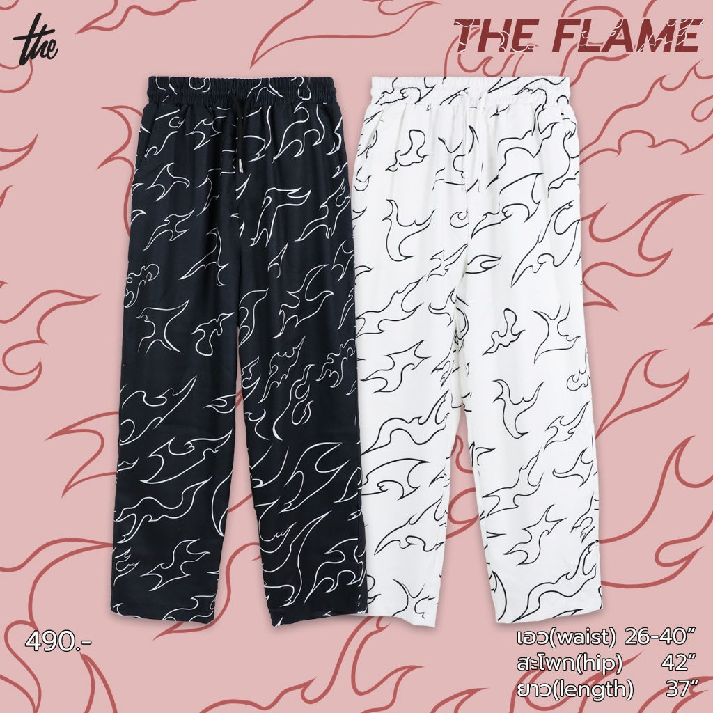 URTHE - ชุดเซ็ต เสื้อเชิ้ต กางเกงขายาว เอวยืด รุ่น THE FLAME SHIRT SET