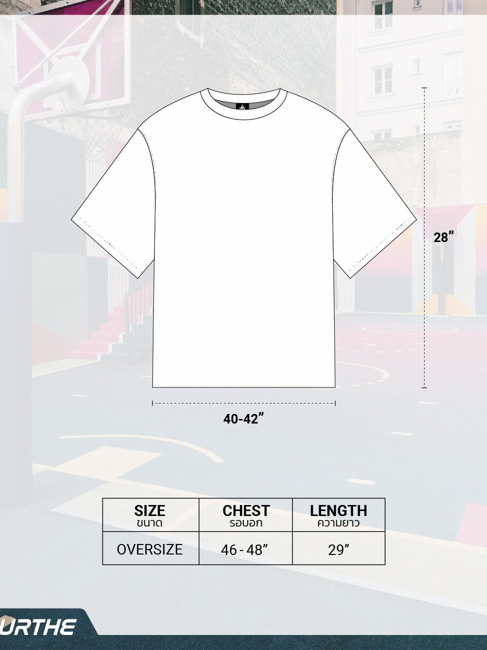 URTHE - เสื้อยืด แขนสั้น Oversize ผ้าจูติ พิมพ์ลายเต็มตัว Col. DIGITAL TRANSFER