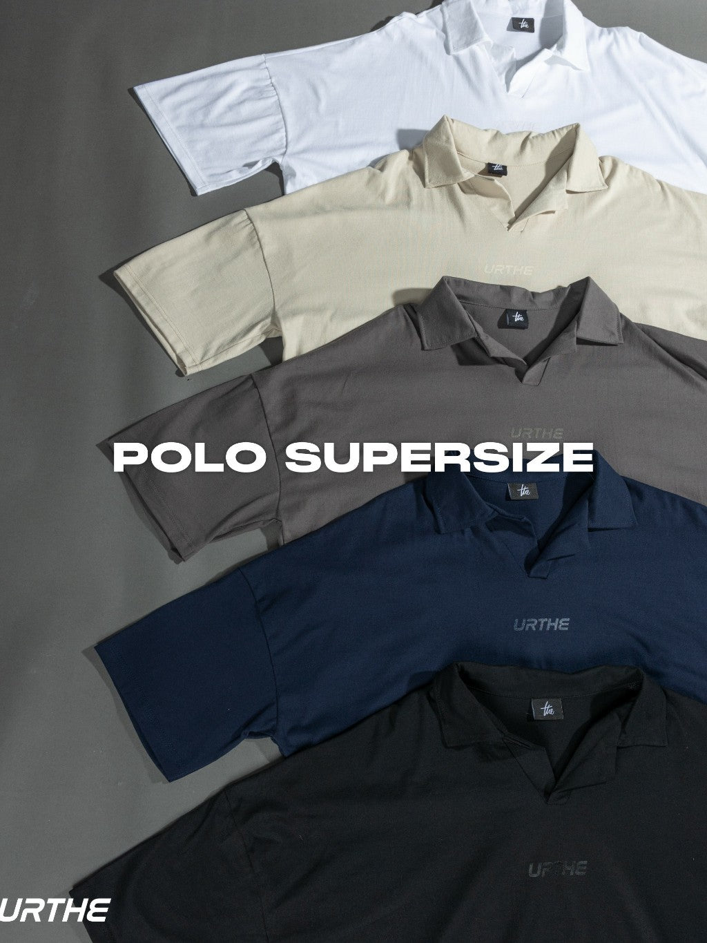 URTHE - เสื้อโปโล แขนสั้น SUPERSIZE สกรีนโลโก้ รุ่น POLO SUPERSIZE