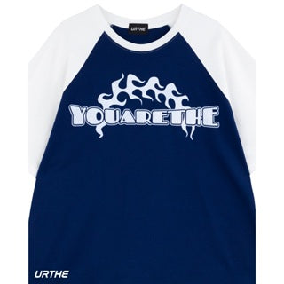 URTHE - เสื้อยืด แขนสั้น OVERSIZE สกรีนลาย รุ่น THE FLAMING