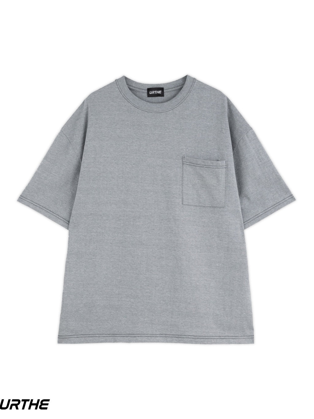 URTHE - เสื้อยืด แขนสั้น OVERSIZE สกรีนโลโก้ รุ่น POCKET 2.0