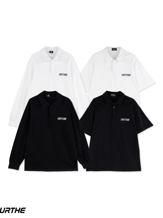 URTHE - เสื้อคอปก ปักโลโก้ รุ่น B&W POLO