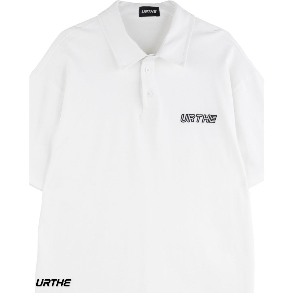 URTHE - เสื้อคอปก ปักโลโก้ รุ่น B&W POLO