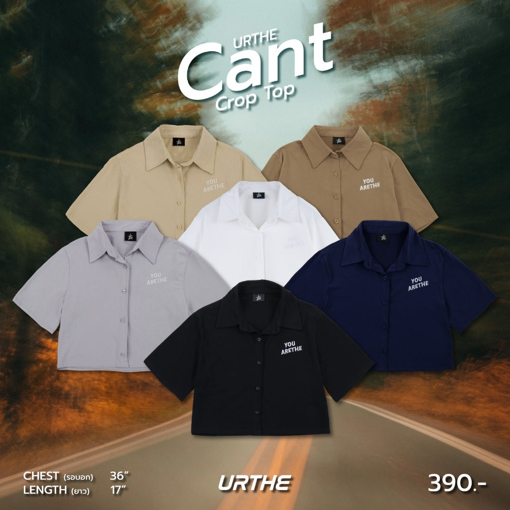 URTHE - เสื้อครอปเชิ้ต แขนสั้น รุ่น CANT CROP