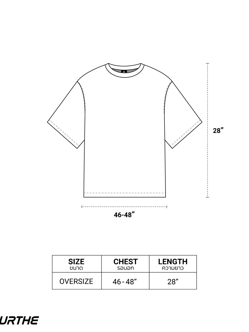 URTHE - เสื้อยืด แขนสั้น OVERSIZE สกรีนลาย รุ่น OVERSIZE DEC