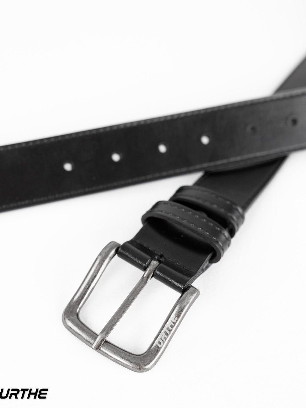 URTHE - เข็มขัดหนังเทียม ดีเทลโลโก้ที่หัวเข็มขัด รุ่น LASER LEATHER BELT