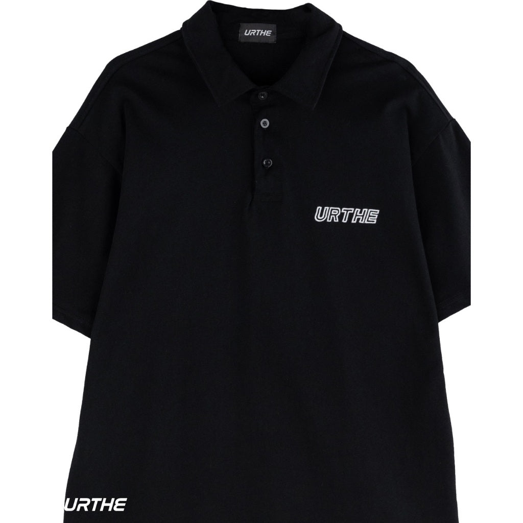 URTHE - เสื้อคอปก ปักโลโก้ รุ่น B&W POLO