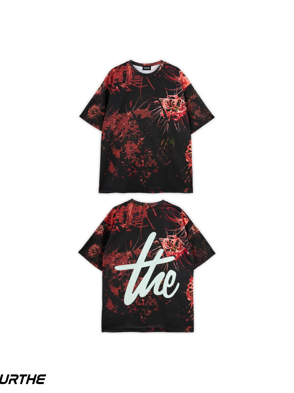 URTHE - เสื้อยืด แขนสั้น OVERSIZE พิมพ์ลายเต็มตัว รุ่น TF SET