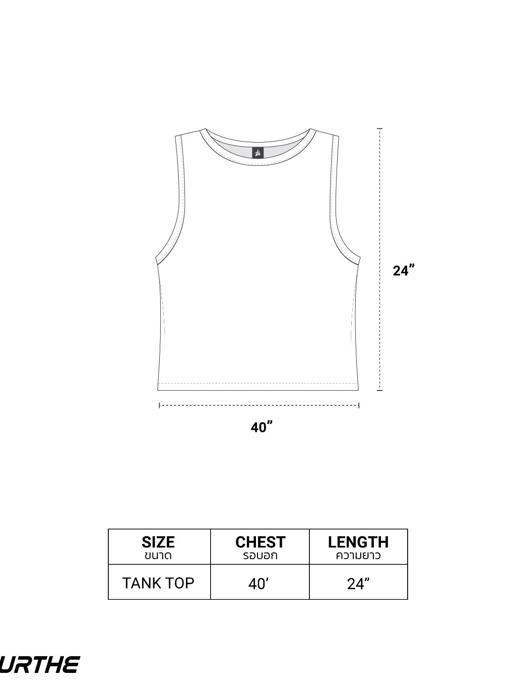 URTHE - เสื้อยืด แขนกุด สกรีนลาย รุ่น TANK TOP CUTOFF