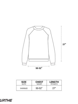 URTHE - เสื้อสเวตเตอร์ แขนยาว OVERSIZE สกรีนลาย รุ่น THE DEATH SWEATER