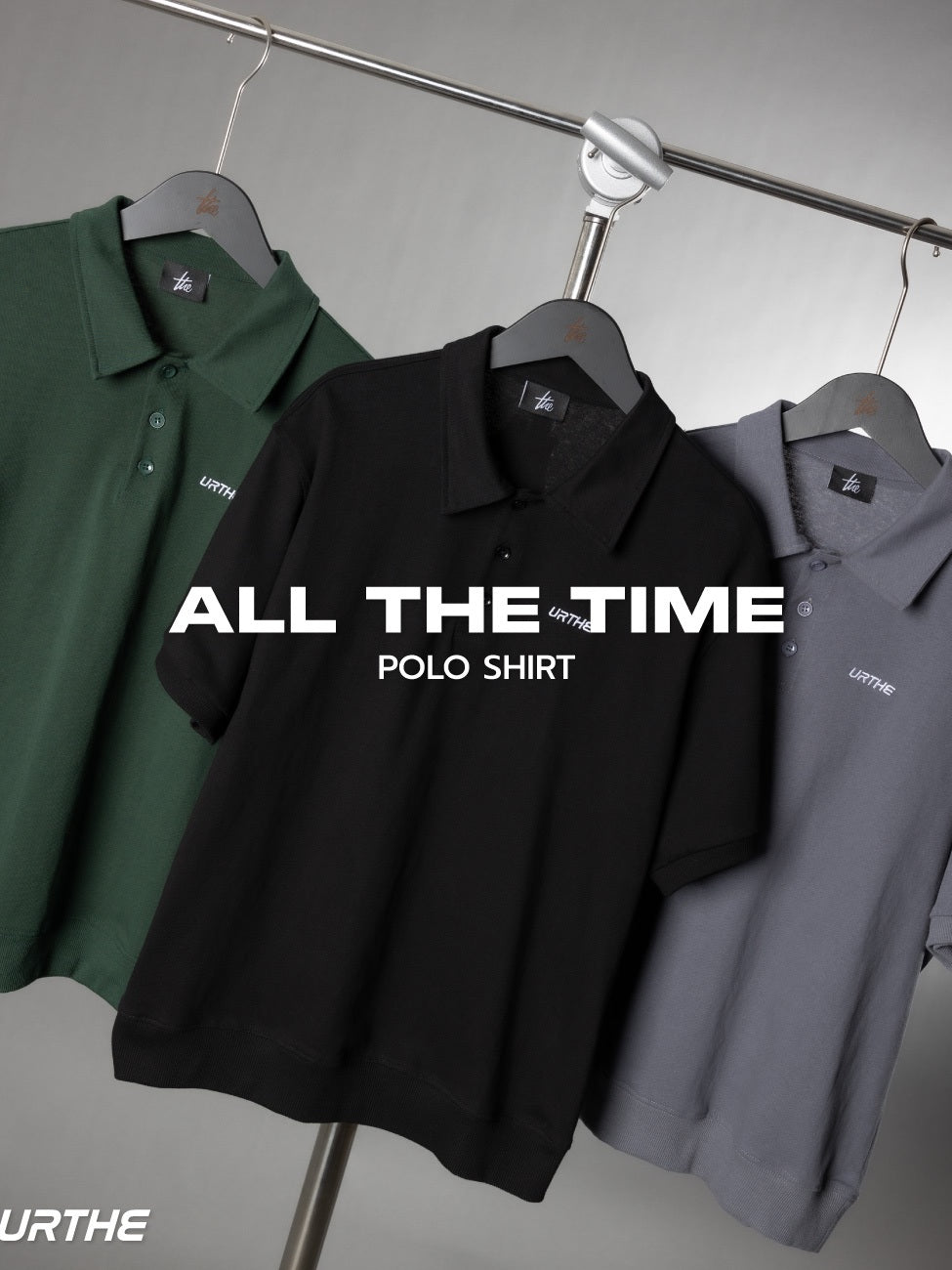 URTHE - เสื้อโปโล ปักโลโก้ รุ่น ALL THE TIME POLO