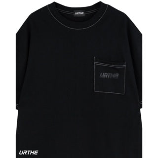 URTHE - เสื้อยืด แขนสั้น OVERSIZE สกรีนโลโก้ รุ่น POCKET 2.0