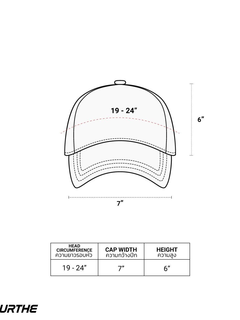 URTHE - หมวกแก๊ป ปักลาย รุ่น ROLLING STAR CAP