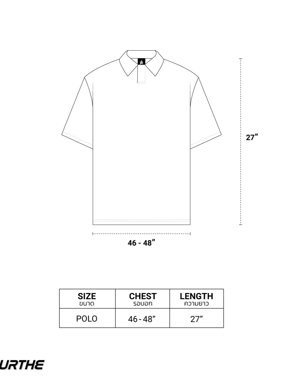 URTHE - เสื้อโปโล แขนสั้น OVERSIZE ลายทาง รุ่น ST POLO