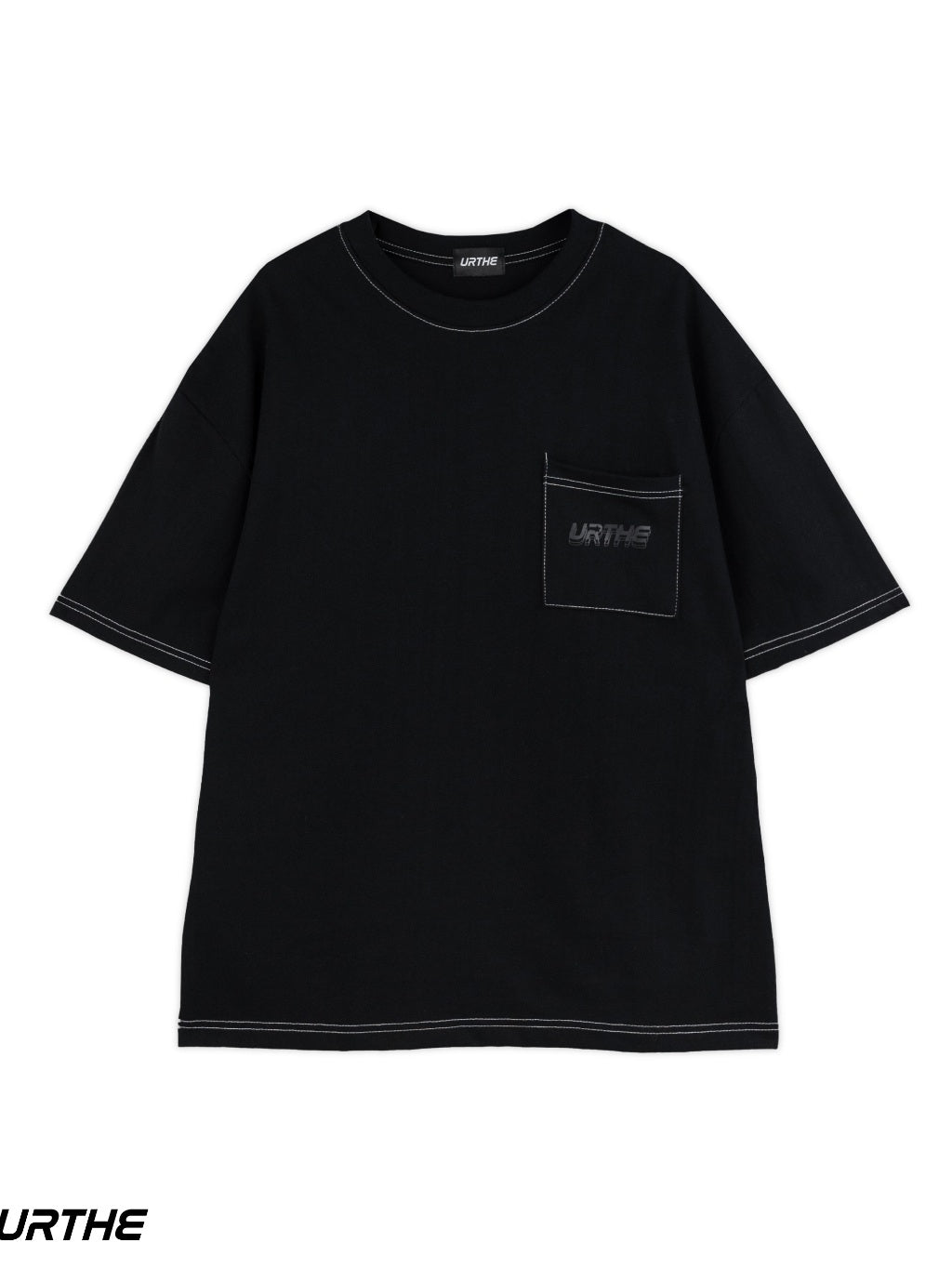 URTHE - เสื้อยืด แขนสั้น OVERSIZE สกรีนโลโก้ รุ่น POCKET 2.0