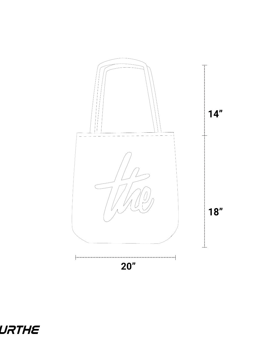 URTHE - กระเป๋าลูกฟูก สะพายข้าง ปักโลโก้ รุ่น CORDUROY TOTE BAGS