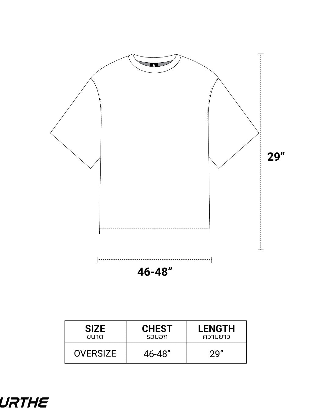 URTHE - เสื้อยืด แขนสั้น OVERSIZE สกรีนโลโก้ รุ่น POCKET 2.0