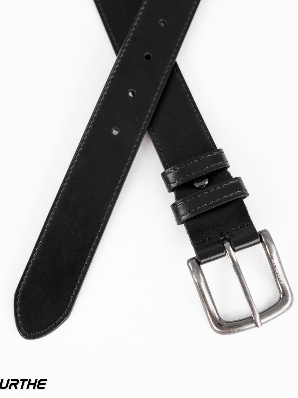 URTHE - เข็มขัดหนังเทียม ดีเทลโลโก้ที่หัวเข็มขัด รุ่น LASER LEATHER BELT