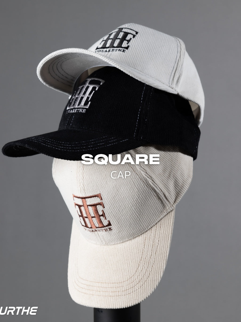 URTHE - หมวกแก๊ป ปักลาย รุ่น SQUARE CAP