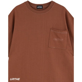 URTHE - เสื้อยืด แขนสั้น OVERSIZE สกรีนโลโก้ รุ่น POCKET 2.0