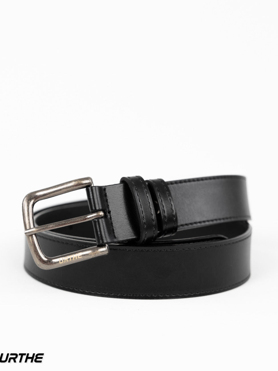 URTHE - เข็มขัดหนังเทียม ดีเทลโลโก้ที่หัวเข็มขัด รุ่น LASER LEATHER BELT