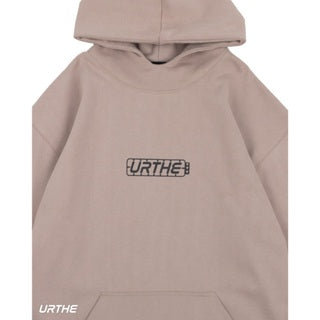 URTHE - เสื้อฮู้ด แขนสั้น OVERSIZE สกรีนลาย รุ่น THE PART HOODIE