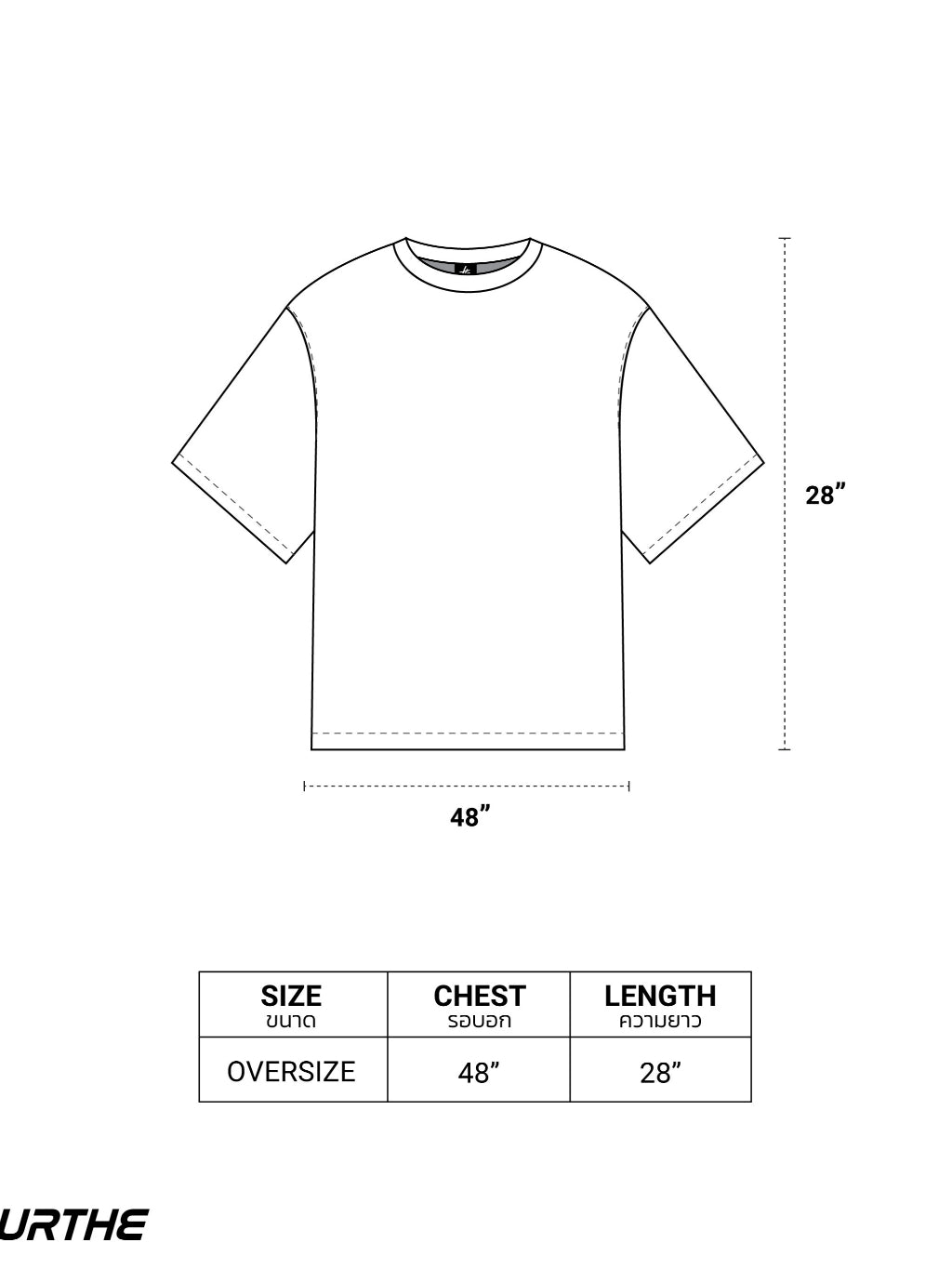 URTHE - เสื้อยืด แขนสั้น OVERSIZE พิมพ์ลายเต็มตัว รุ่น TF SET