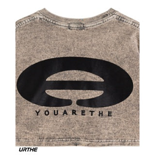 URTHE - เสื้อยืดครอป แขนสั้น OVERSIZE สกรีนลาย รุ่น ACID BEAM CROP TOP