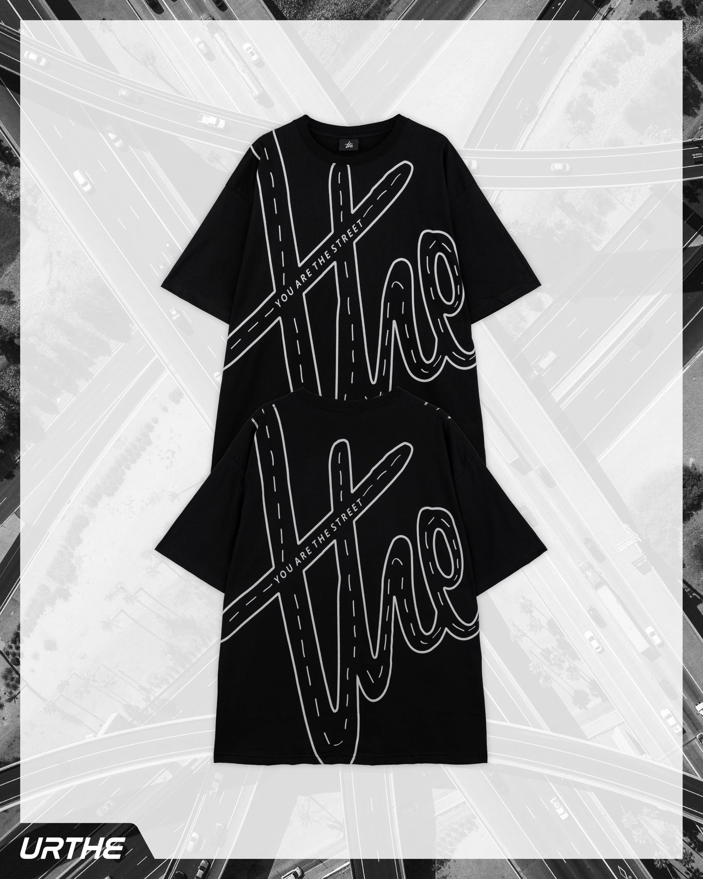 URTHE - เสื้อยืด แขนสั้น Oversize สกรีนลาย รุ่น YOUARETHE STREET