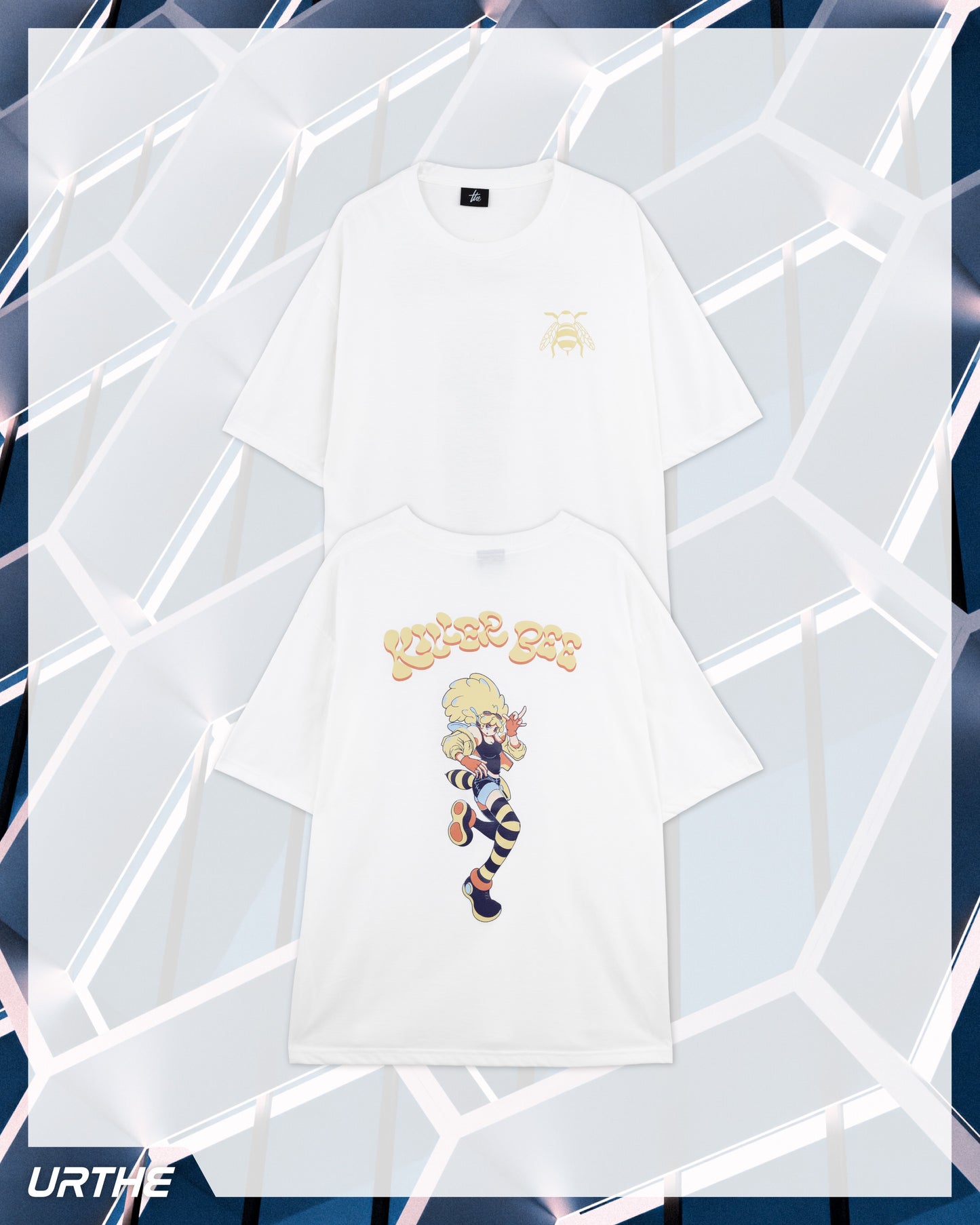 URTHE - เสื้อยืด แขนสั้น Oversize สกรีนลาย รุ่น KILLER BEE