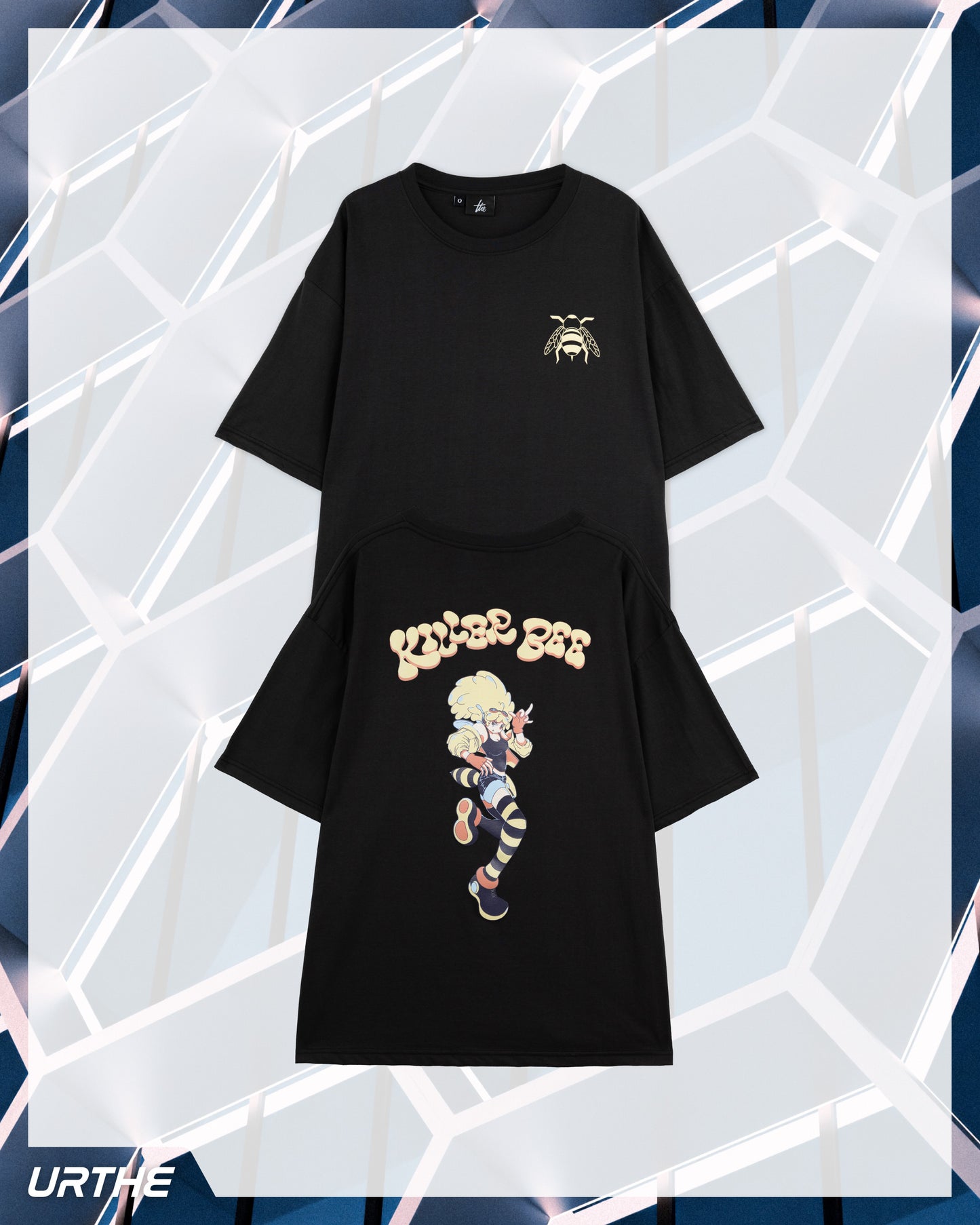 URTHE - เสื้อยืด แขนสั้น Oversize สกรีนลาย รุ่น KILLER BEE